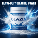 GLAZIX Heavy-Duty Cleaner Powder – Drains, Basins, Floor Tiles, Toilets & Water Tanks